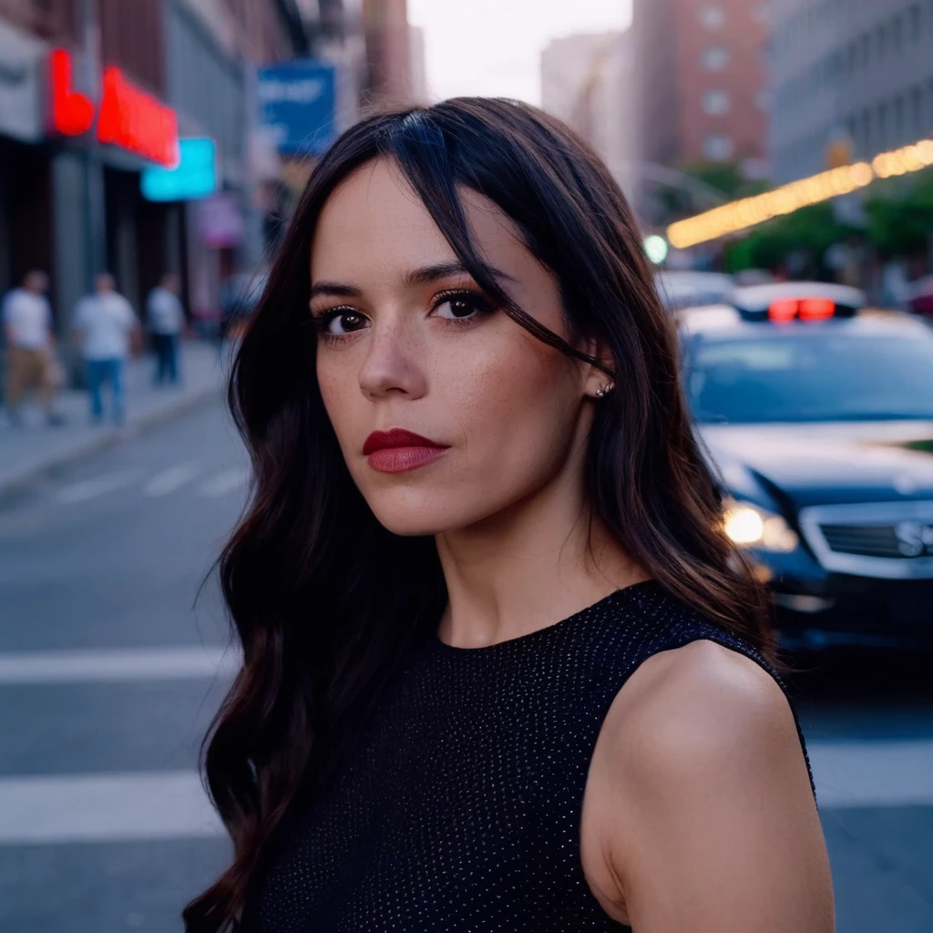 cinematic photo Mid-shot portrait of a beautiful ((ohwx woman)) in her 30s , with long hair, candid street portrait in the style of Martin Schoeller award winning, Sony a7R . 35mm photograph, film, bokeh, professional, 4k, highly detailed
