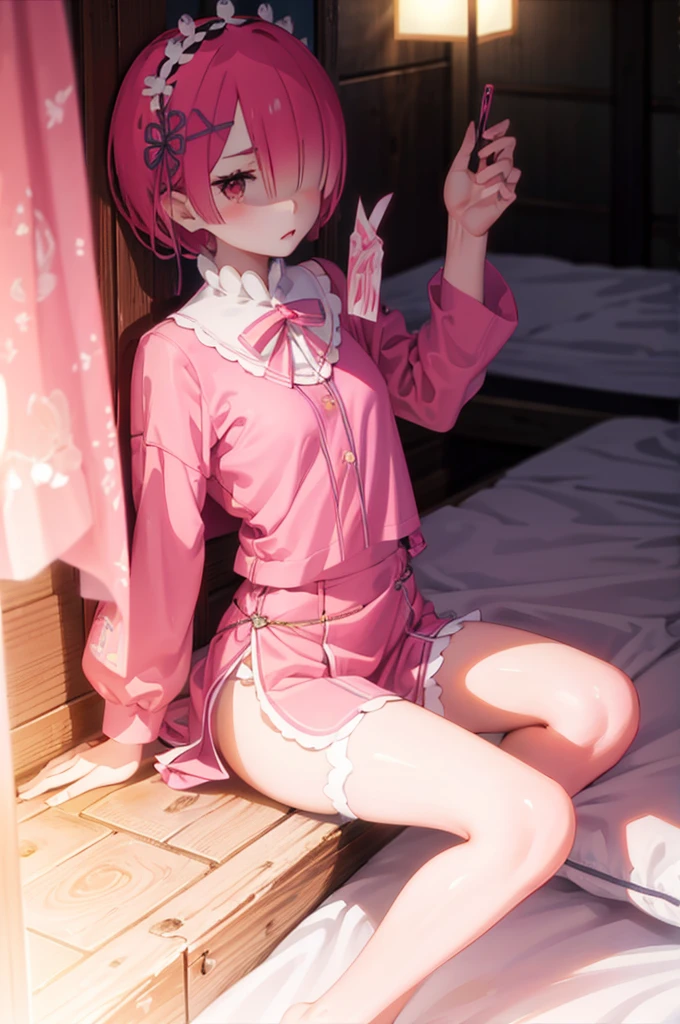 Pinkの髪、short hair、hair over one eye、Pinkの下着姿、,Random pose、M-shaped spread legs、Random underwear、Pinkの髪、short hair、hair over one eye、Pinkの下着姿、Blushing、Random erotic poses、Bedroom、On the bed、Spread your legs、Glamorous expression、M-shaped spread legs、Pinkのパンティ、Pink