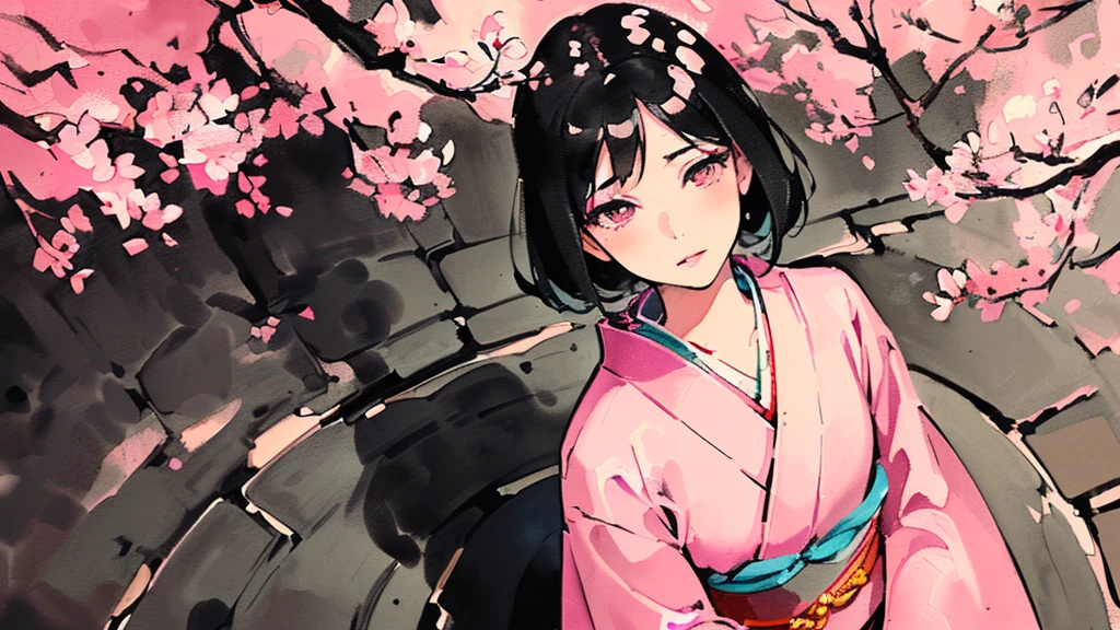 (((Oiran))),(((Prostitute))), (((Looking Down from Above:1.8))), ((((upturned eyes :1.5))),(((watching a Sakura))),Flashy kimono,hair ornaments, (((Standing on the ground))),(((Standing on the ground))),(((Standing on the ground))),(((Standing on the ground))) Scenery of Kyoto,(((night))),(((night))),(((night))),(((night))),(((night))),(((night))),(((night))),(((night))),(((night))),(((night))),(((night))),(((night))),(((night))),(((night))),(((night))),(((night))),(((night))),(((night))),(((night))),(((night))),(((night))),(((night))),(((night))),(Lips are red:1.5)、 20-year-old,(((low saturation))),(((low saturation))),(((low saturation))),(((low saturation))),(((low saturation))),(((low saturation))), (((Ink Painting))),(((Ink Painting))),(((Ink Painting))),(((Ink Painting))),(((Ink Painting))),(((Ink Painting))),(((Ink Painting))), masterpiece, Highest quality, Very delicate and beautiful girl,Very delicate and beautiful, world masterpiece theater, Super detailed, Very detailedな, Highest quality,(((Pink kimono)))。(((Pink kimono)))(((Pink kimono)))。(((Pink kimono)))(((Pink kimono)))。(((Pink kimono)))(((Pink kimono)))。(((Pink kimono)))(((Pink kimono)))。(((Pink kimono))。 (((Black Hair))), (((Black Hair))), (((Black Hair))), (((Cherry tree))), (((Cherry tree))), (((Cherry tree))), (((Cherry tree))), (((Upper Body))), (((Upper Body))), (((Upper Body))), (((Upper Body))), (((Upper Body))), (((Upper Body))), High resolution, Very detailed,5 girls, Highest quality, figure, masterpiece, Highest quality, Accuracy, A woman in her twenties from the late Edo period.。(((赤いFlashy kimono)))。In the style of old Japanese paintings with low saturation、The women look like modern anime characters..、She has a bit of Kabuki makeup on..。Strong 2D feel。night。night。night。night。night。night。night。night。background, たくさんの花びらが散っている大きなCherry tree、