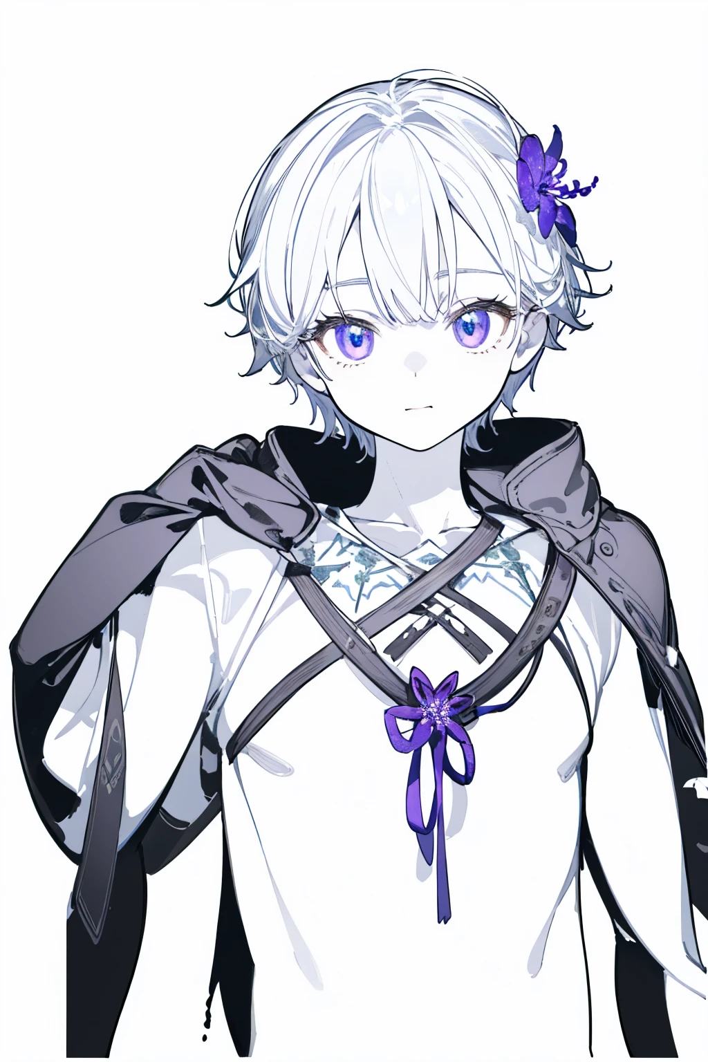 masterpiece, Best lighting, (((Very detailed))), Highest quality, lilac, Forest Fairy, Lily of the valley, ((Mysterious Forest Boy)), Perfect Anatomy,  A cute boy, Great body, Perfect balance,  (((VTuber - whole body)), No background, Blank Background, ((((((White Background)))))))