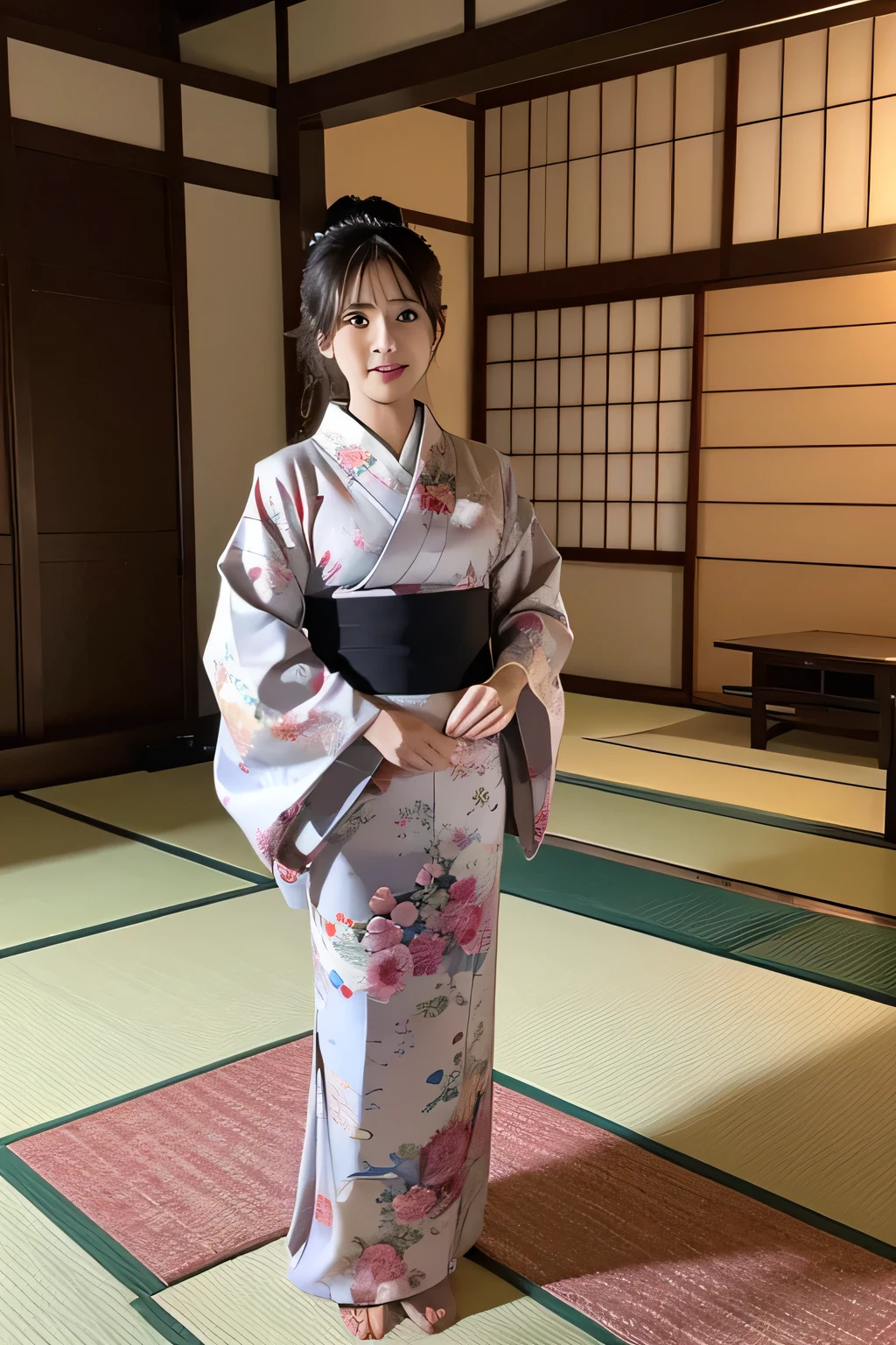 (8K, best quality, masterpiece, Ultra HD: 1.2),kimono,Japanese-style rooms,besides,whole body