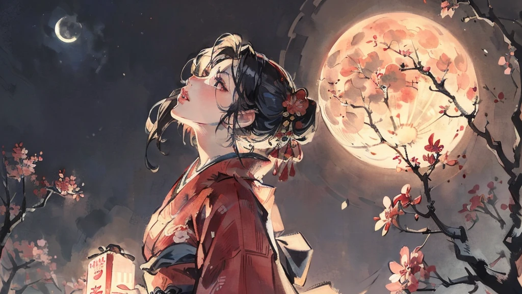 (((Oiran))),(((Prostitute))), Flashy kimono,hair ornaments, Scenery of kyoto,(((night))),(((night))),(((night))),(((night))),(((night))),(((night))),(((night))),(((night))),(((night))),(((night))),(((night))),(((night))),(((night))),(((night))),(((night))),(((night))),(((night))),(((night))),(((night))),(((night))),(((night))),(((night))),(((night))),(Lips are red:1.5)、 20-year-old, Watercolor, masterpiece, Highest quality, Very delicate and beautiful girl,Very delicate and beautiful, world masterpiece theater, Super detailed, Very detailedな, Highest quality,(((赤いFlashy kimono)))。(((赤いFlashy kimono)))。(((赤いFlashy kimono)))。(((赤いFlashy kimono)))。(((赤いFlashy kimono)))。(((赤いFlashy kimono)))。(((赤いFlashy kimono)))。(((赤いFlashy kimono)))。 (((Black Hair))), (((Black Hair))), (((Black Hair))), (((Cherry tree))), (((Cherry tree))), (((Cherry tree))), (((Cherry tree))), (((Upper Body))), (((Upper Body))), (((Upper Body))), (((Upper Body))), (((Upper Body))), (((Upper Body))), High resolution, Very detailed,5 girls, Highest quality, figure, masterpiece, Highest quality, Accuracy, A woman in her twenties from the late Edo period.。(((赤いFlashy kimono)))。 。In the style of old Japanese paintings with low saturation、The women look like modern anime characters..、She has a bit of Kabuki makeup on..。Strong 2D feel。night。night。night。night。night。night。night。night。background, たくさんの花びらが散っている大きなCherry tree、(((Huge full moon))),(((Huge full moon))),(((Huge full moon))),(((Huge full moon))),(((looking up))),(((looking up))),(((looking up))),(((looking up))),(((looking up))),(((looking up))),(((looking up))),(((looking up))),(((looking up))),(((from above))),(((from above))),(((from above))),(((from above))),(((from above))),(((from above))),(((from above))),(((from above))),(((from side))),(((from side))),(((from side))),(((from side))),(((from side))),(((from side)))