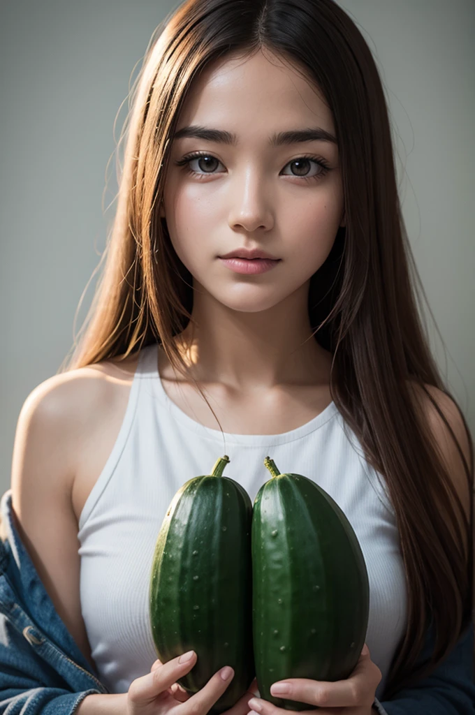 Create a cucumber shaped like the face of Jesus Christ