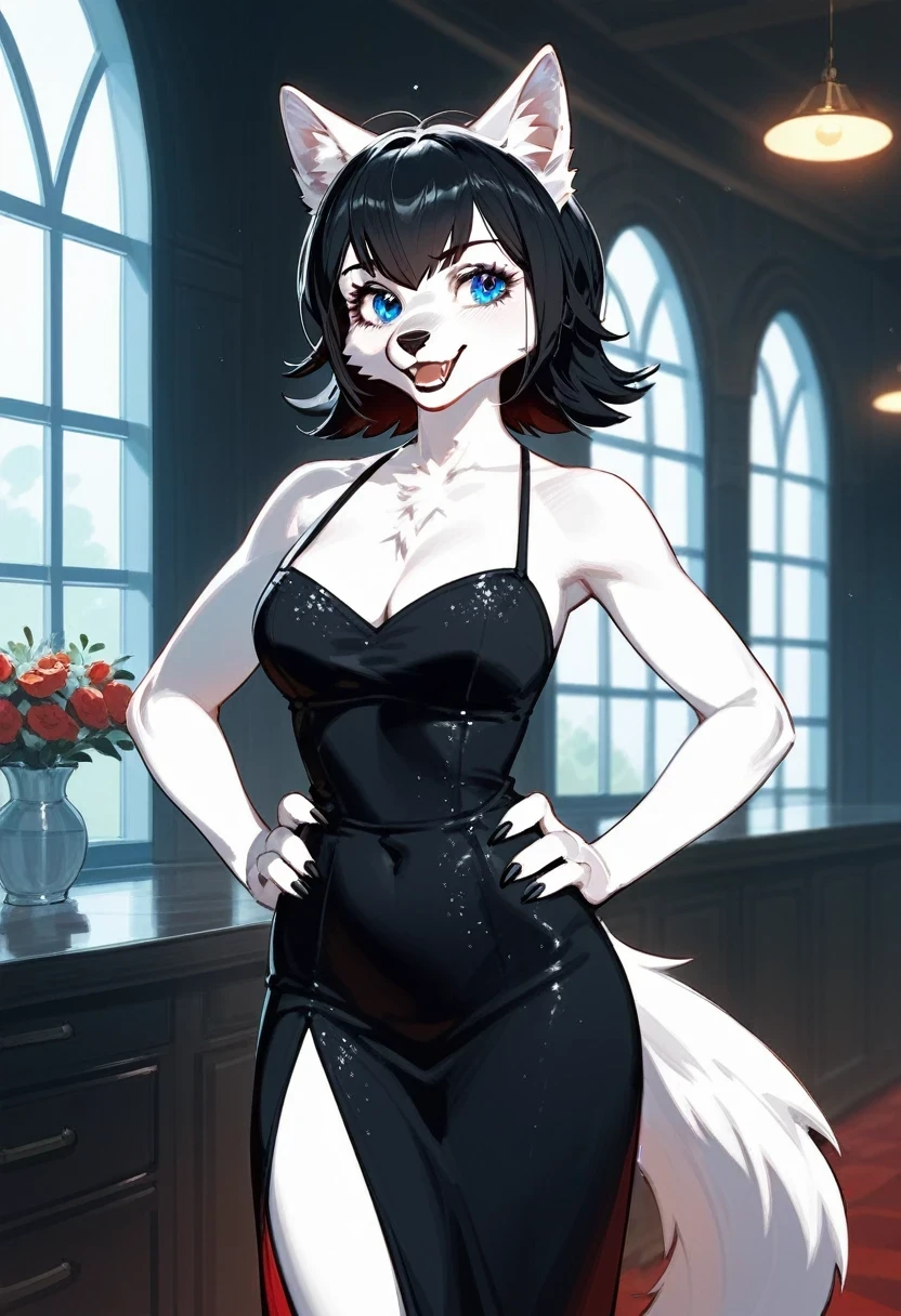 black gown