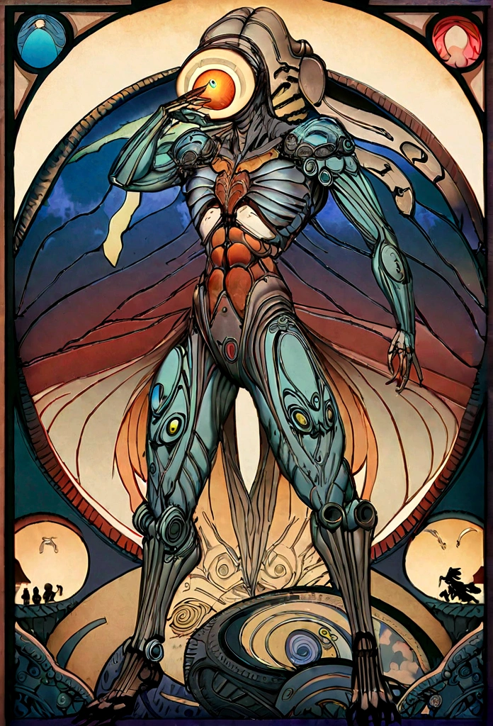 a biomechanical giant dragon-turtle with a futuristic village replacing his mechanical shell, a lot of cogs and wheel mechanism,organic meets mechanical, alien, detailed, H.R. Giger and Terry Pratchett inspired, bloody evolution, blue, red and Siena natural molecular viscera,some portals leading to other worlds,full body dynamic pose, a girl holding two swords;dynamic lighting,high quality,perfect proportion,Double exposure, complex background,a lot of different portal leading to others worlds,ultra highly detailed, triadic color, by Rob Woodcox, Alexey Menschikov, Nicolas Francoeur,M.C. Escher,Terry Moore,Art Nouveau,epic, mythical,spiral of infinity by Zaha Hadid,sureal,high quality,32k, effervescent atmosphere,intricated details