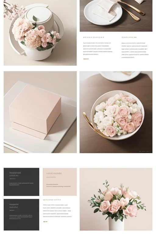 website design, sales page, interface design, cream colors, blush colors, modern, minimalistic, dusty neutrals, elegant, floral luxe elements, clean layout, abstract composition