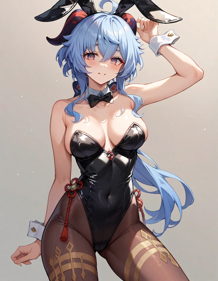 score_9, score_8_up, score_7_up, source_anime, 1girl, ganyu, genshin_impact, playboy bunny suit, rabbit ears, black clothes, seductive smile, sexy pose, night club,