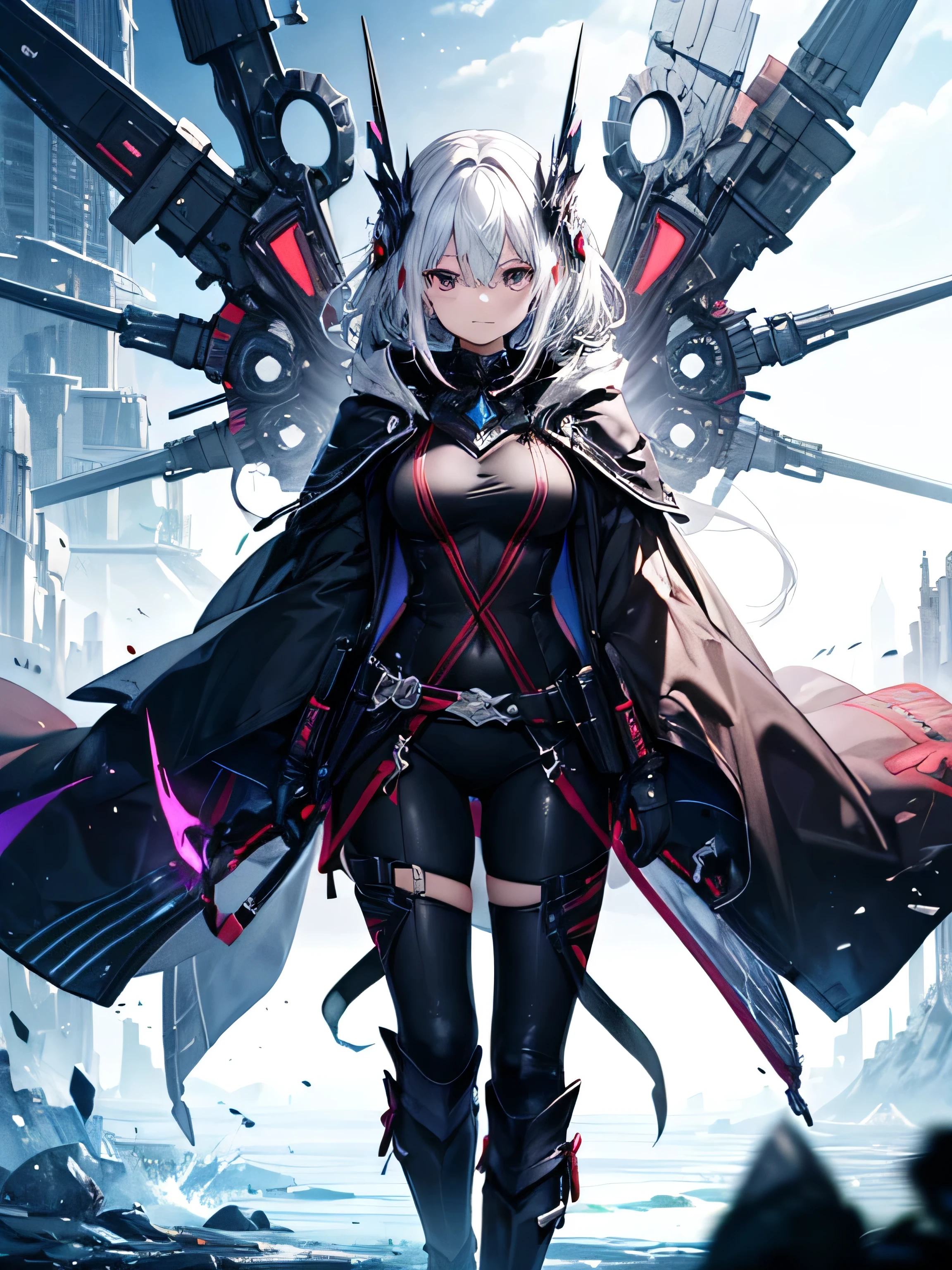 ((((masterpiece, best quality, Very detailed, Very_expensive_solve, Large target_File size, Rich colors)))), ((((Modern stress society)))), Abstract illustration, CG, Dark worldview, Fantasy World, Big black vortex, The Spear of Longinus pierces the black vortex