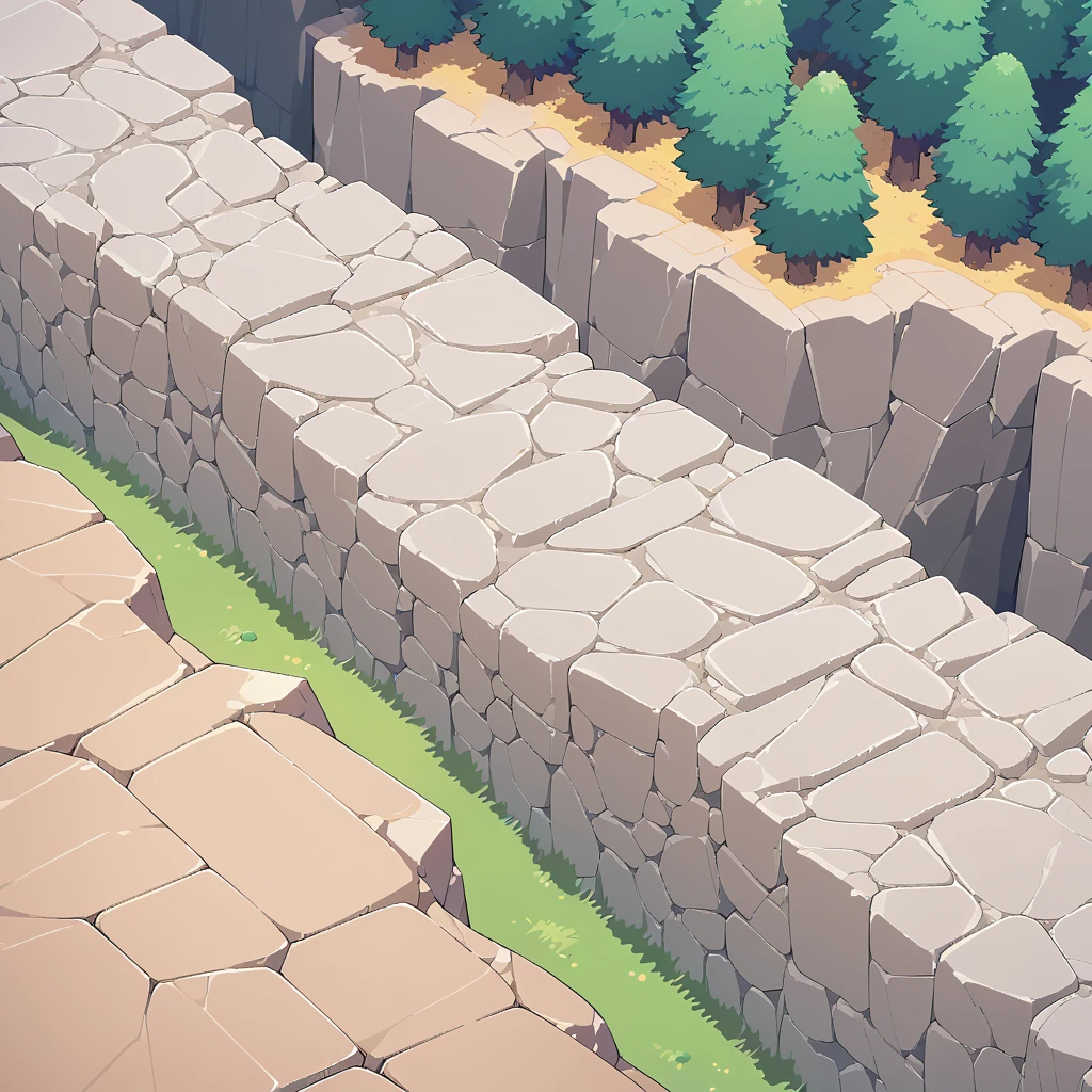 retro video game style,pixelated, vibrant colors,8-bit characters,sharp lines,detailed shading,classic gaming vibe,nostalgic atmosphere,classic arcade games,masterpiece:1.2,ultra-detailed,illustration style, 2d texture, stone texture, 4 k seamless cliff texture, video game texture, dirt texture, tileset, game tiles, grass, trees, rock texture, detailed trees, topdown view, game texture, game art, tileable texture, very detailed cliff texture, top down view, 3/4th perspective