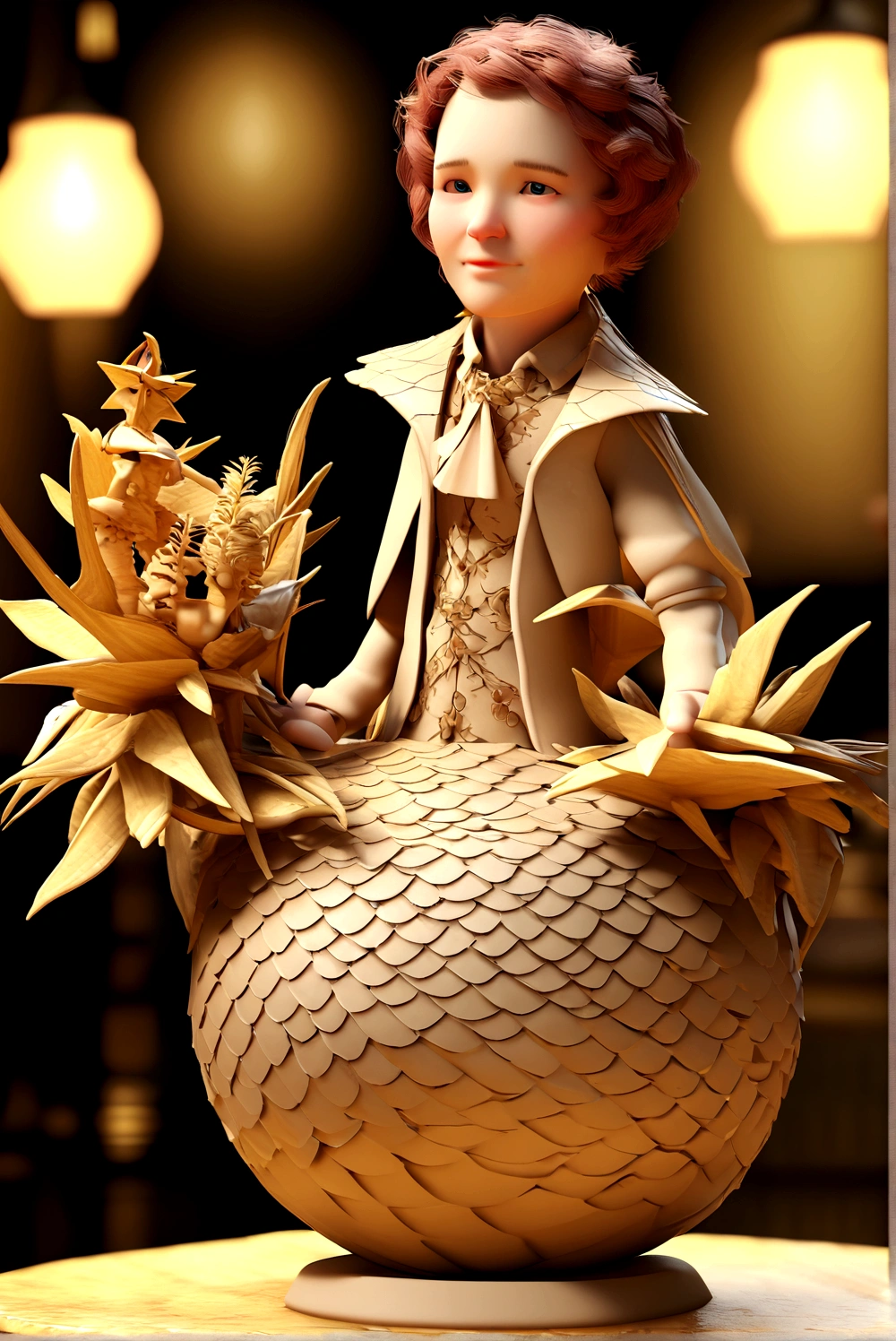 Vincent Van Gogh 3D Character, Stylized 3d character,plaster,Clay, 8K, Character Design Winner.