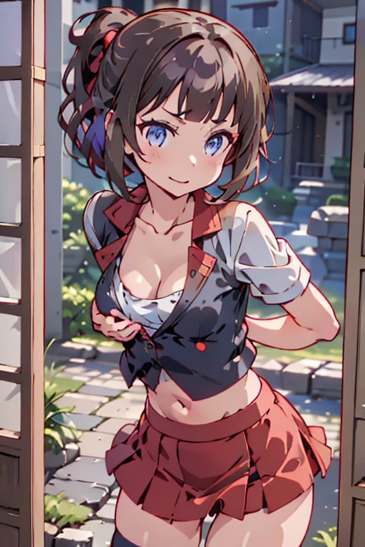 (from above:1.2), (perky chest:1.2), (pointed chest:1.2), dark bronde hair,long hair,side ponytail,((japanse beatiful girl:1.3)) ((random uniforms:1.4)) ((panty shot:1.1)) ,((random cute skirt:1.3)) ((in the cooking room:1.3)) ((thin_fabric:1.4)) ((random sexy pose:1.3)) ((small breasts:1.2)) ((close-up:1.2)) best quality,masterpiece,ultra high res,(photorealistic:1.4),raw photo,(Authentic skin texture:1.3),character portrait,garter stocking, cleavage:1.1,narrow waist,cowboy shot,(expression),1girl,beautiful detailed eyes and face,white jabot,brown eyes, ((full body:0.5)) ,((the skirt is floating in the wind:1.2))、silver purple panties、(black,hair,short bob with short pony tail hair)) ,(with sparkling eyes and a contagious smile),Real World, Natural light,perfect Natural light, Looking at Viewer,