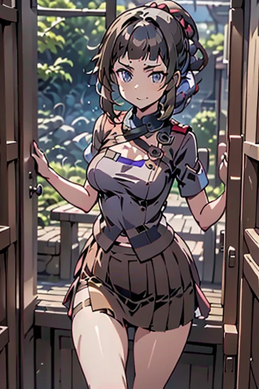(from above:1.2), (perky chest:1.2), (pointed chest:1.2), dark bronde hair,long hair,side ponytail,((japanse beatiful girl:1.3)) ((random uniforms:1.4)) ((panty shot:1.1)) ,((random cute skirt:1.3)) ((in the cooking room:1.3)) ((thin_fabric:1.4)) ((random sexy pose:1.3)) ((small breasts:1.2)) ((close-up:1.2)) best quality,masterpiece,ultra high res,(photorealistic:1.4),raw photo,(Authentic skin texture:1.3),character portrait,garter stocking, cleavage:1.1,narrow waist,cowboy shot,(expression),1girl,beautiful detailed eyes and face,white jabot,brown eyes, ((full body:0.5)) ,((the skirt is floating in the wind:1.2))、silver purple panties、(black,hair,short bob with short pony tail hair)) ,(with sparkling eyes and a contagious smile),Real World, Natural light,perfect Natural light, Looking at Viewer,