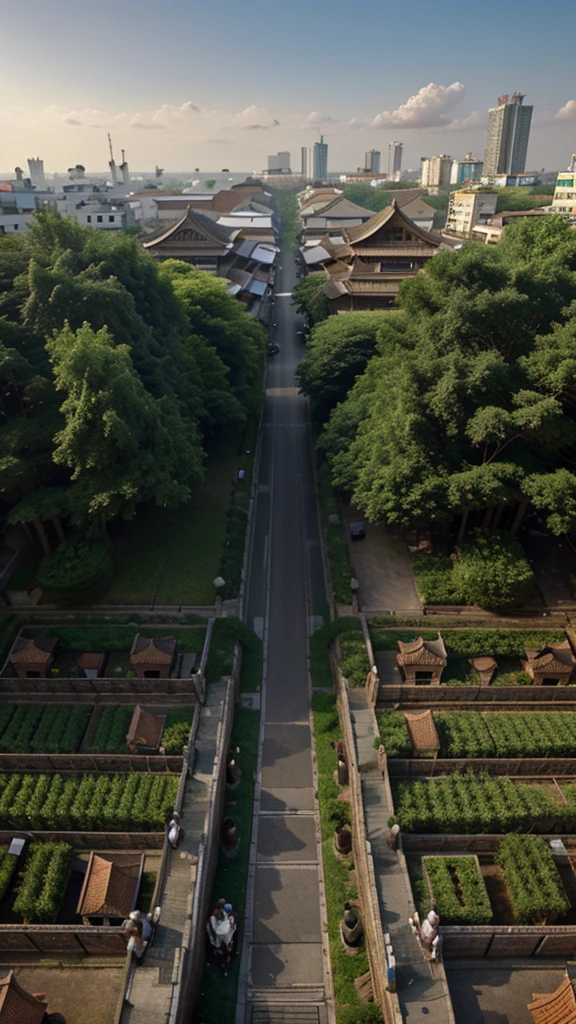 **a chinese city but the buildings are made of soy beans. Realistic photography.** - (fast)