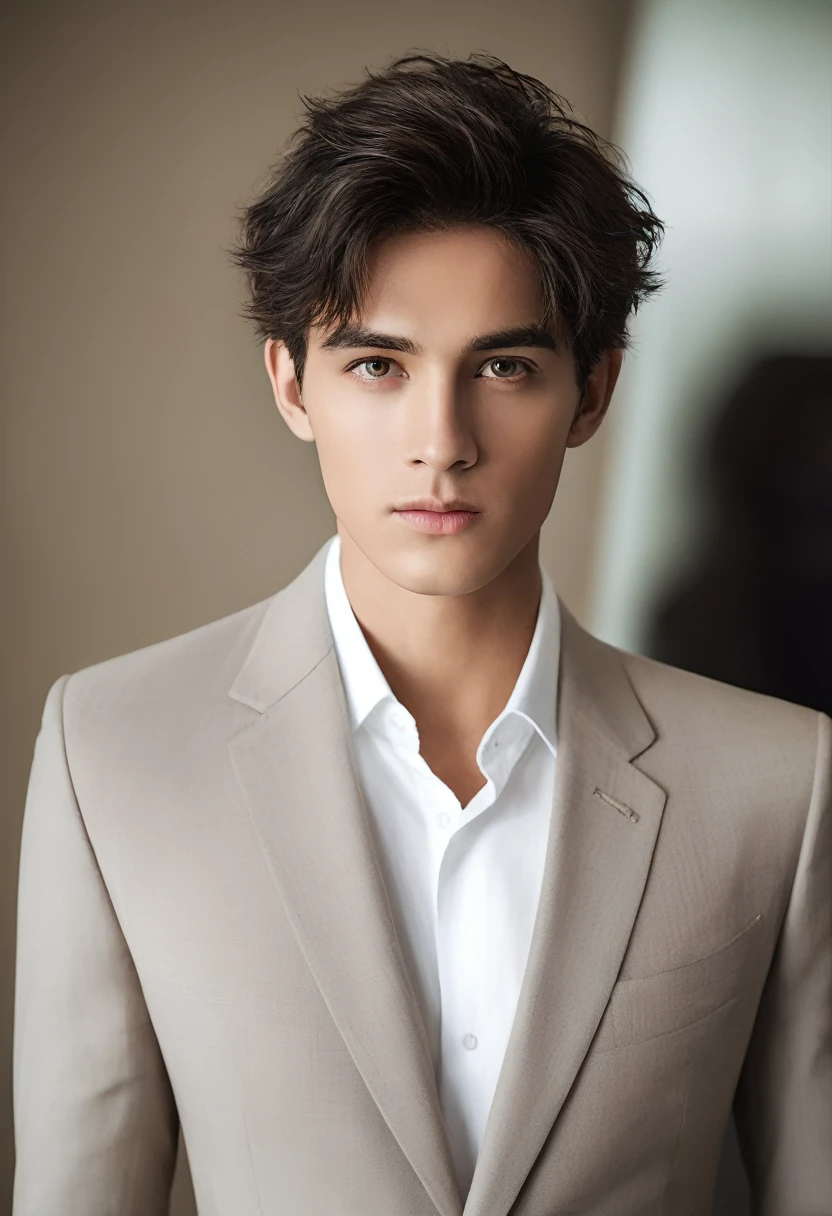 Man in suit looking at camera, face perfect, perfect handsome face, Handsome face, Inspired by Luca Zontini,good looking face, really good looking face!!, handsome attractive face, looking intensely at the camera, Rafael Personas, handsome detailed face