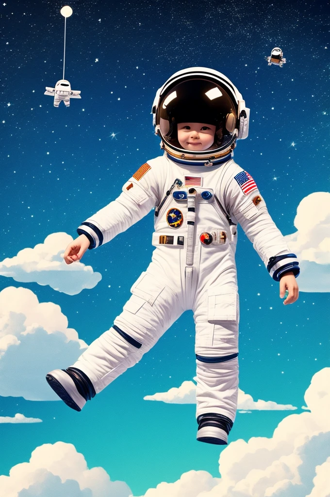 Astronaut floating cute style