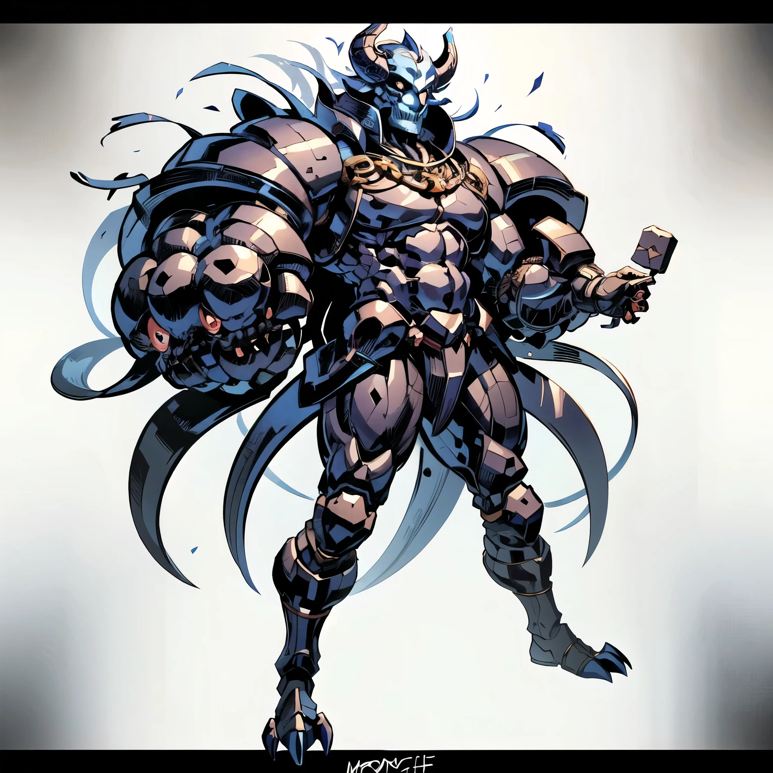 make an 8k image of a (full body humanoid monster with a skin made of black slime), (where his skin is black slime), (make him like the whole body being humanoid and muscular) (with the arms being the biggest part of his body being strong and bulky) (in place of his face a smiling skull), (with spirits around him that make up his body), (with bull legs) (make him advance for a powerful attack),(full portrait) ((FULL BODY CARACTER MONSTER)(FULL BODY CARACTER MONSTER)Detailed full-body concept, fantasy character design, dark fantasy character design 