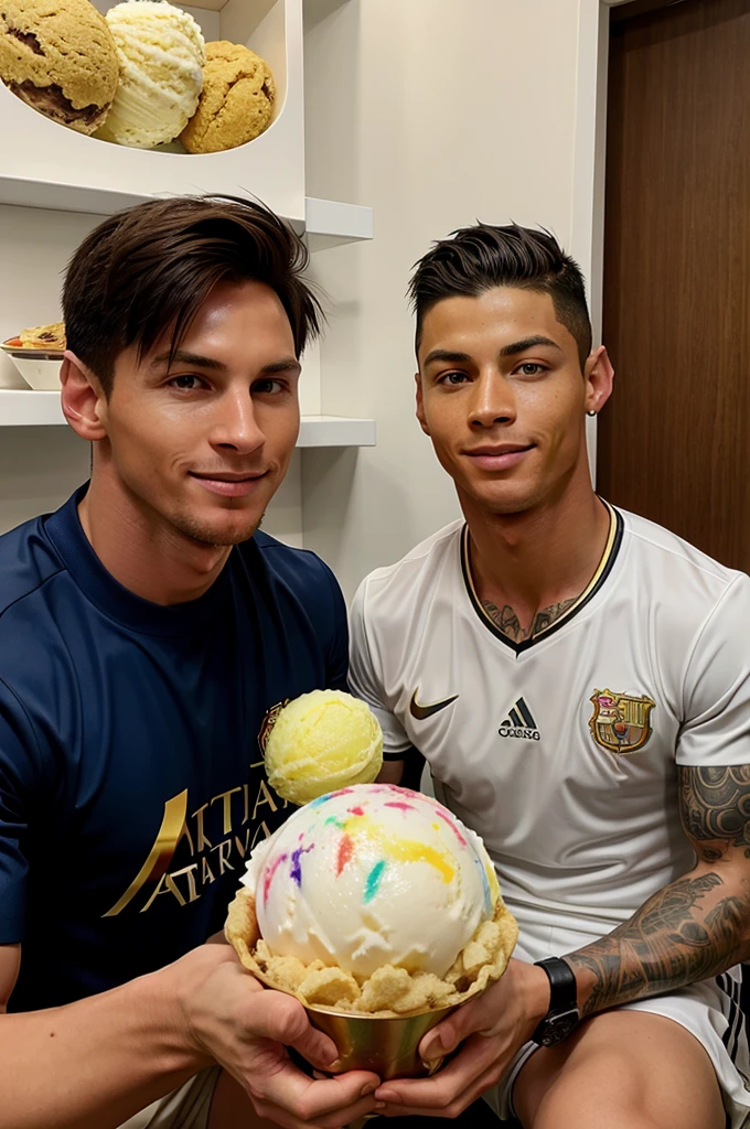 Messi and cr7 icecream 