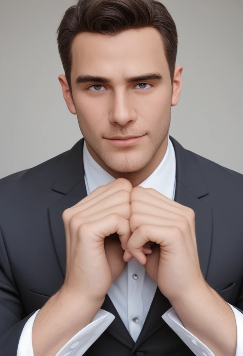 Man in suit looking at camera, face perfect, perfect handsome face, Handsome face, Inspired by Luca Zontini,good looking face, really good looking face!!, handsome attractive face, looking intensely at the camera, Rafael Personas, handsome detailed face