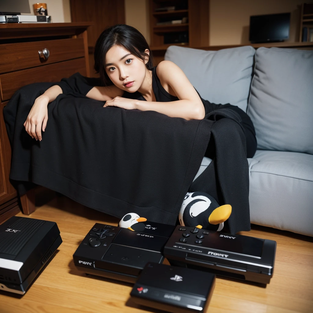 Penguin buys Sony PlayStation 2 game console.5D