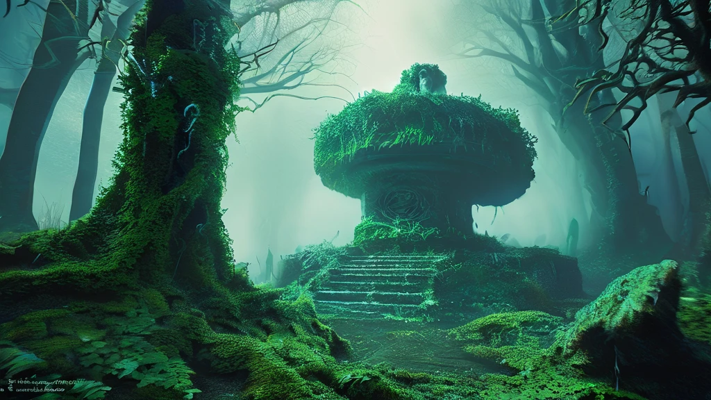 Deep within the shadowy depths of the Whispering Woods stands an eerie, life-sized statue of a human figure, carved from weathered stone. The statue, overgrown with creeping ivy and moss, appears almost lifelike, frozen in a moment of palpable fear. Its eyes, wide and hollow, seem to follow any who dare approach, reflecting a hauntingly eternal sorrow.
The surrounding forest is dense and foreboding, the ancient trees towering above, their twisted branches forming a canopy that barely lets any light penetrate. The ground is carpeted with fallen leaves, creating a damp, muffled silence that makes every step feel like an intrusion.
In the distance, faint, ghostly whispers can be heard, as if the forest itself is trying to tell the tale of this tragic figure. Nearby, an old, crumbling stone pedestal bears an inscription in a forgotten language, hinting at a curse or ancient magic that once befell this unfortunate soul.
What fate turned this human into a statue? What dark secrets does this forest hold? This AI-generated image captures the chilling and mysterious ambiance of a dark medieval fantasy world, where magic, curses, and ancient legends intertwine."