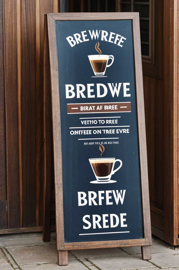 "VREDE BREW" coffee signage

