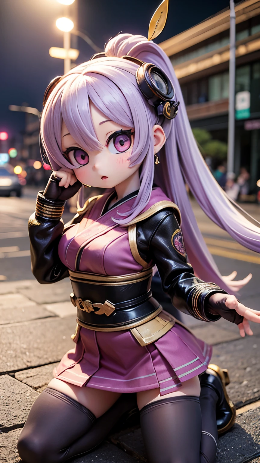 (masterpiece, 最high quality, 最high quality, Official Art, beautifully、aesthetic:1.2), (Chibi Character:1.3、2:2:1.3、Nendoroid), Very detailed,colorful,Most detailed,night、深night、Degrees of Freedom:1.8、Anatomically correct、(Dynamic pose), , (Shiny skin), (Many colors:1.4), beautiful、Japanese、Super big breasts:1.99、Small waist:1.3、High resolution、high quality、high resolution、Realistic、realism、Photorealistic、Realistic textured face and body、Accurate anatomy、beautiful、Rainbow Hair、realism、Realistic、Photorealistic、Raw photo、超A high resolution 、SLR、Octane Rendering、dynamicポーズ、Dynamic Action、Sharp Eye、Heavy makeup、dynamic、Dynamic Action、Detailed Background、Speed Line、Uplifting、Motion Blur、