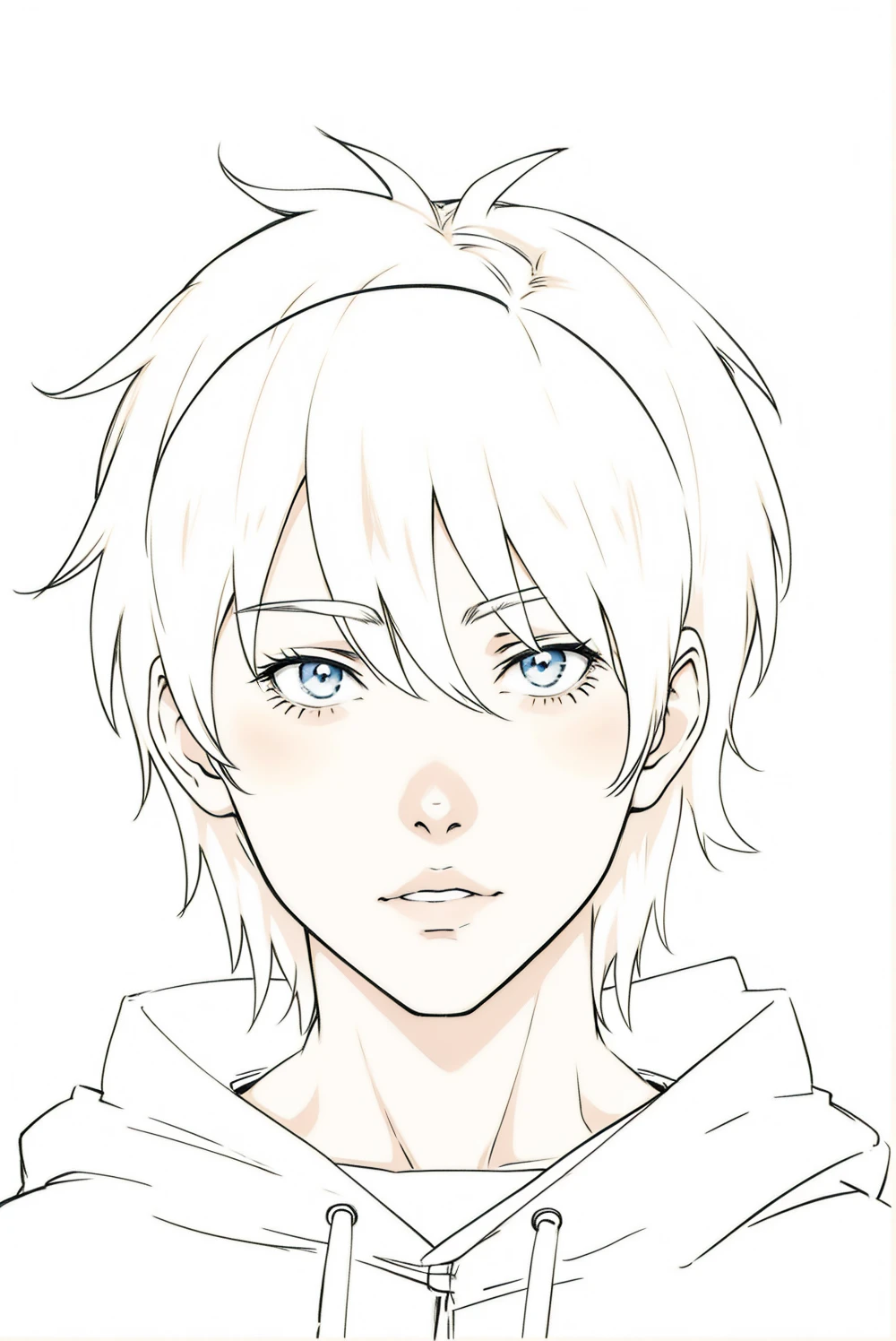 anime boy , side view