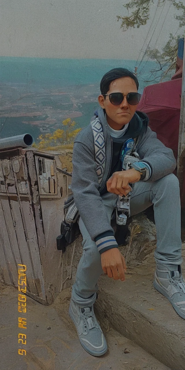 Astronaut floating in galaxy