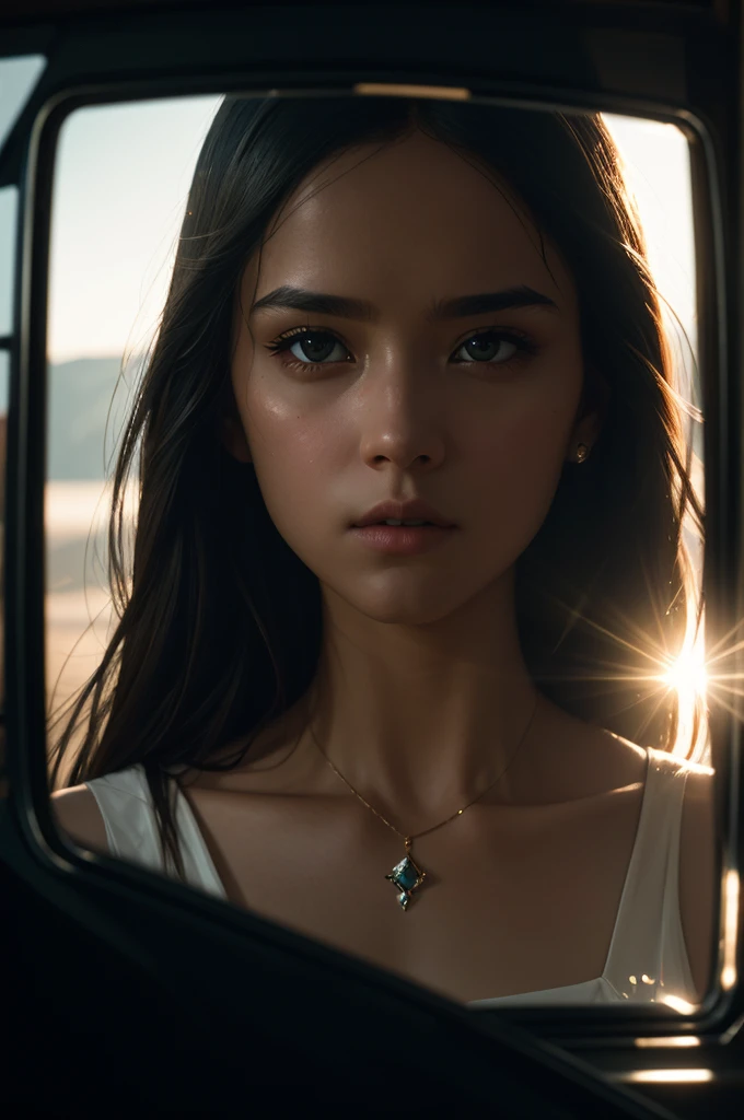 shattered mirror, reflect, girl's face, cinematic shot + dynamic composition, incredibly detailed, sharpen, details + intricate detail + professional lighting, film lighting + 35mm + anamorphic + lightroom + cinematography + bokeh + lens flare + film grain + HDR10 + 8K + Roger Deakins, ((cinematic))
