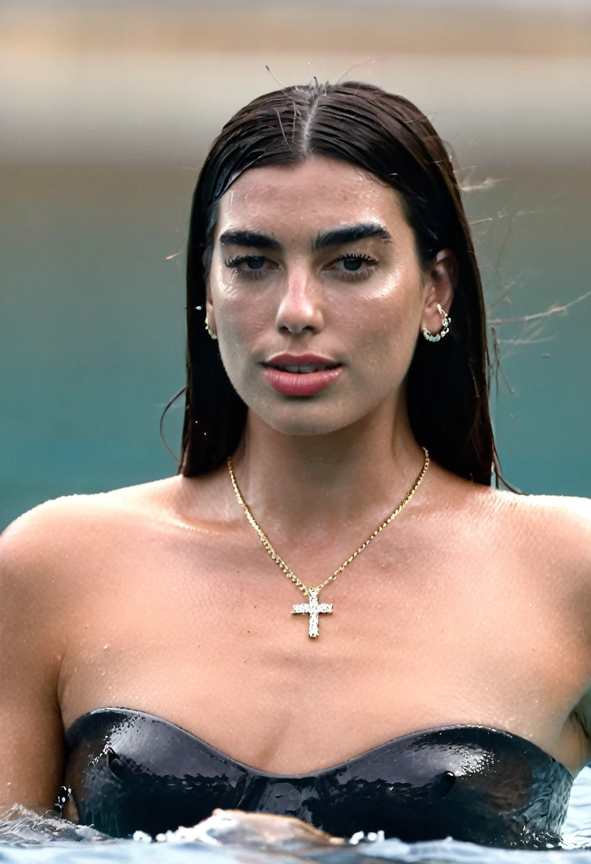 high quality Erotic paparazzi photo , (gorgeous celebrity , woman, DuaLipa, dua lipa, duxlipa, female, singer, cute, vacation side background , wet atmospheric , random click, random move photograph , photorealistic , celebrity , woman ) sunbathing , topless , shiny breast ,shiny sweaty skin , sexualized move, erotic angles, sweaty flat breas,t celebrity erotic photograph , fit muscular figure , shiny sweaty skin, hollywood actress , fleshy muscular woman , ( perfect body parts, perfect anatomy ,natural lights, depth of field, detailed face , insanely detailed skin texture, hyper detailed features )