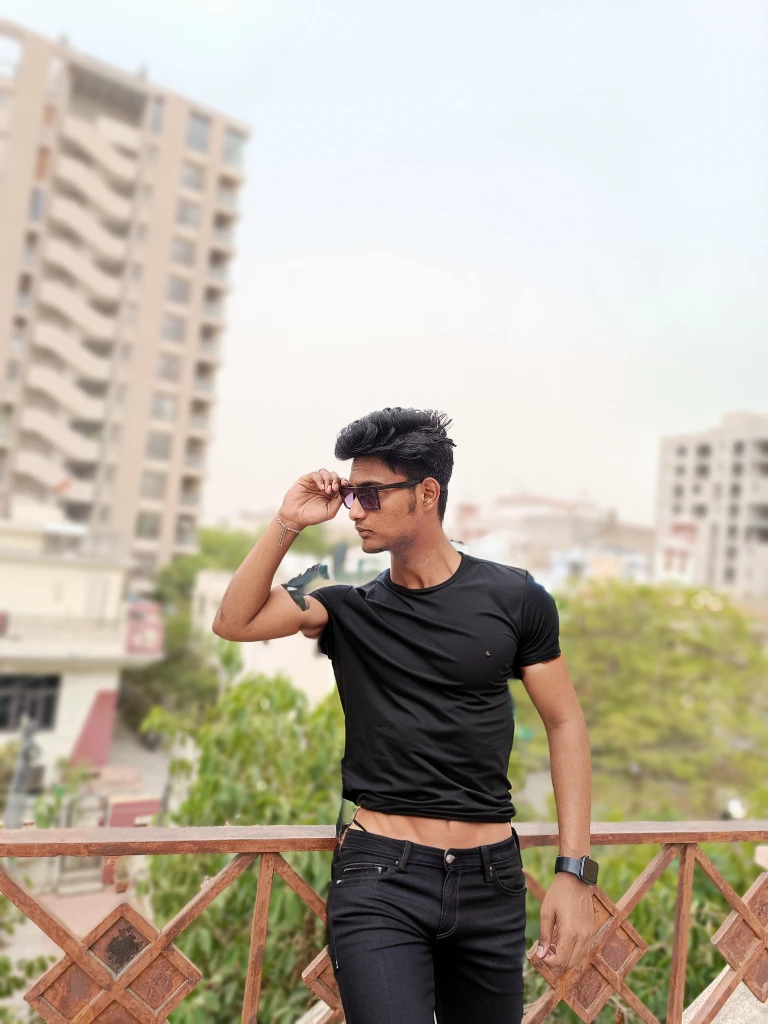 Skinny body with six pack abs and cool body... And black jeans
