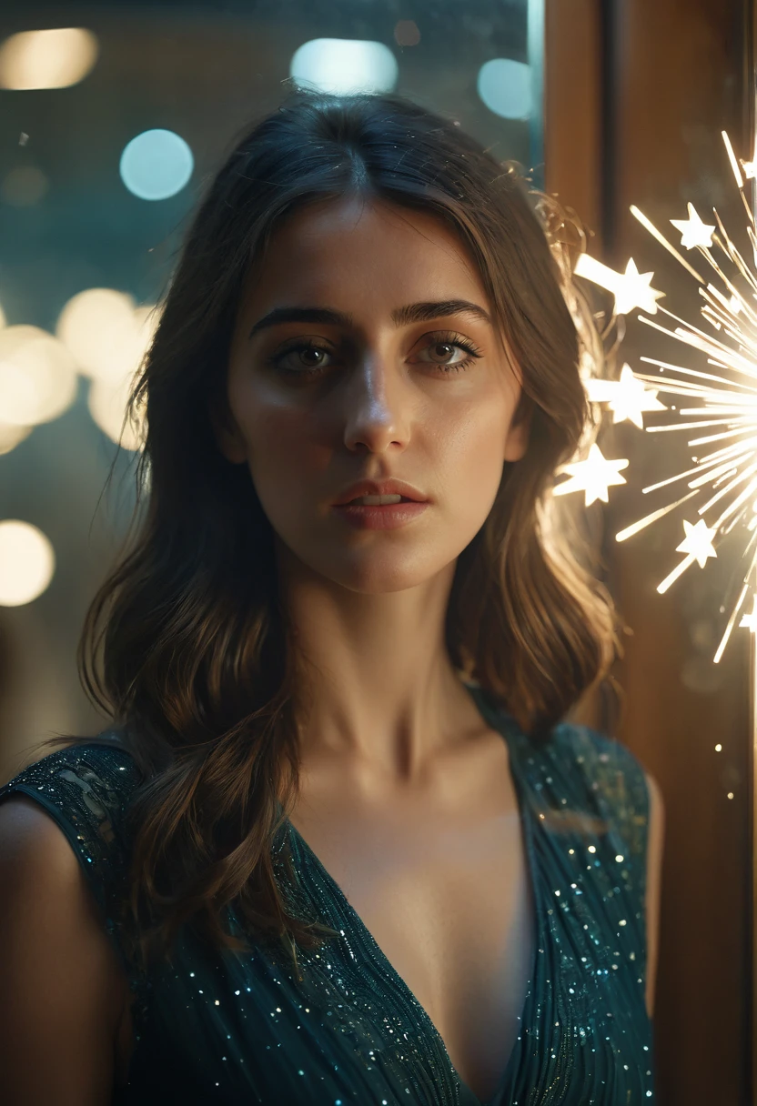 shattered mirror, reflect, Lebanese girl, cinematic shot + dynamic composition, incredibly detailed, sharpen, details + intricate detail + professional lighting, film lighting + 35mm + anamorphic + lightroom + cinematography + bokeh + lens flare + film grain + HDR10 + 8K + Roger Deakins, ((cinematic))