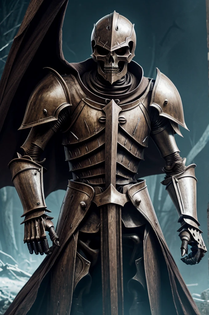 Witness the terrifying vision of the Skeleton Knight,A non-humanoid monster