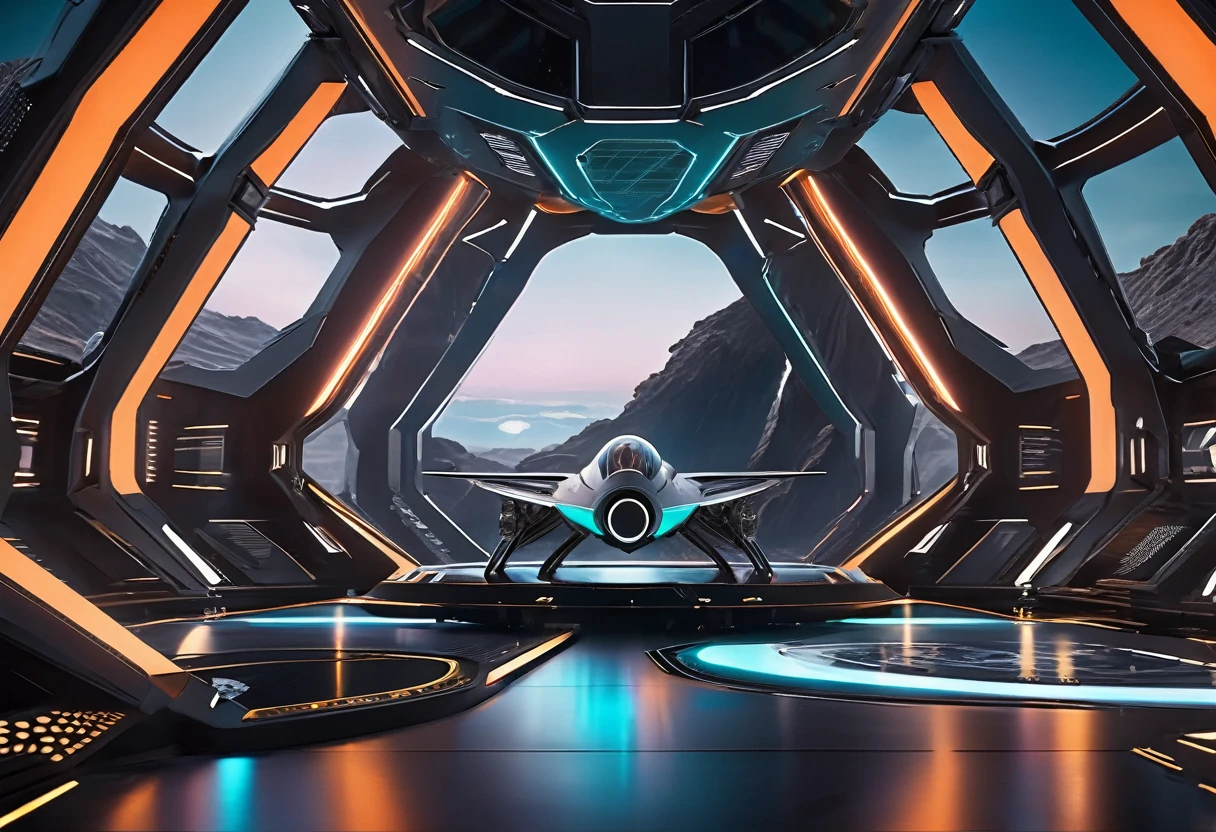 a futuristic spaceship landing on a  exo planet like the earth, highly detailed, intricate mechanical parts, gleaming metal surfaces, glowing neon accents, advanced technology, complex control panels, sleek aerodynamic design, epic sci-fi scene, cinematic lighting, dramatic camera angle, photorealistic, 8k, hyper detailed, masterpiece