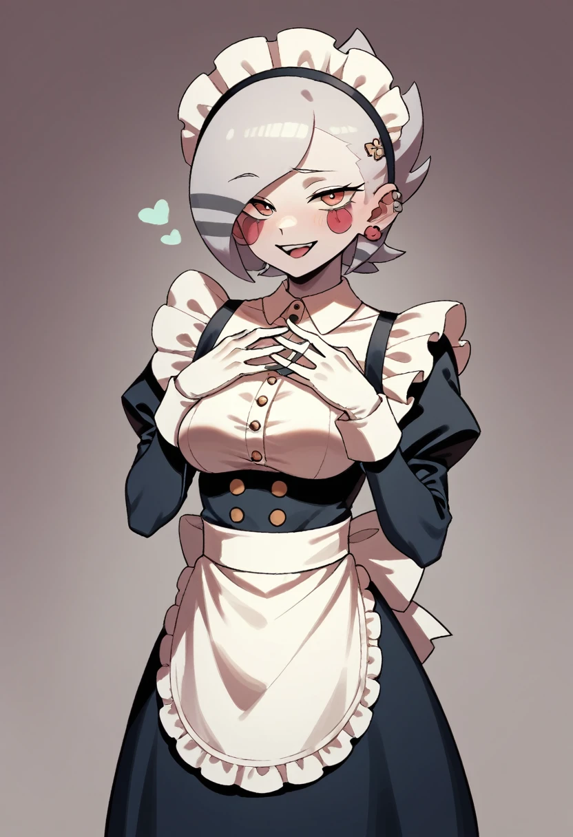 Best Quality, Intricate details, Zion Default, Small breasts, ,Black Gloves,Single hair bun, Witch Hat, Vertical striped shirt,Pinstripe shirt,croptop,Miniskirt, Zion Default,nature,,, blush, ,,,looking viewer,,spoken heart,,(petite),flat chest,,outdoor,grin,(nsfw),,peace pose,(sweating,trembling),off shoulder