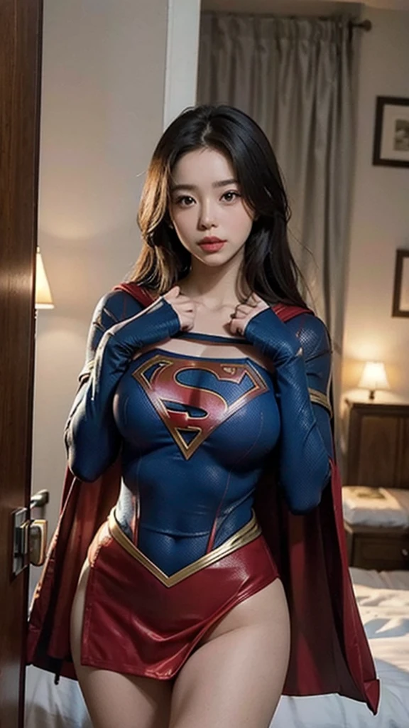 Woman body set big breasts, Supergirl costume dress