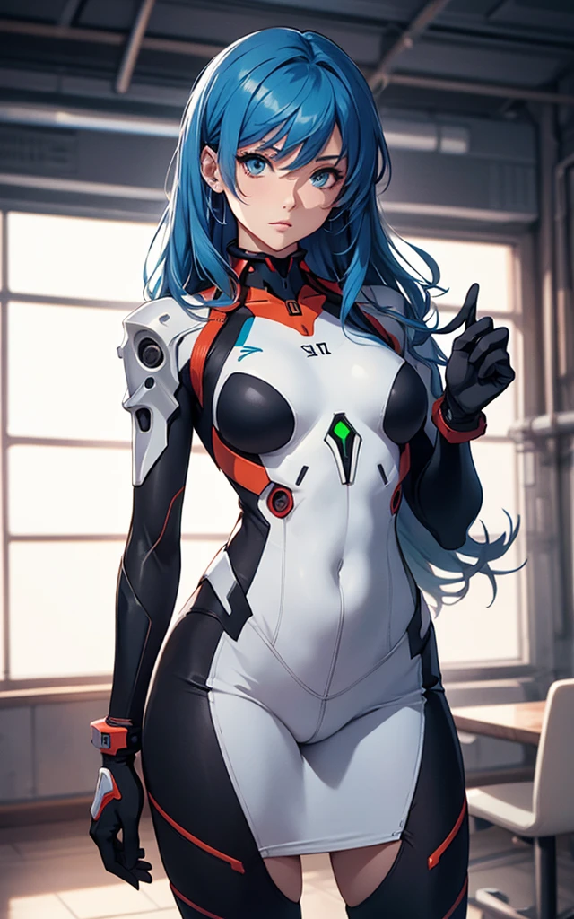 (((Adult Woman))), ((Best Quality)), ((masutepiece)), (Detailed: 1.4), (Absurd), Genesis evangelion neon style clothing, 2-piece clothing, bobhair, arm tatoo, cybernetic hands, pastel, Centered, scale to fit the dimensions, nffsw (High dynamic range),Ray tracing,NVIDIA RTX,Hyper-Resolution,, Anisotropy Filtering, Multilayer textures, accurate simulation of light and material interactions, Perfect proportions, Octane Render, Two-tone lighting, Wide aperture, Crysisnanosuit,Blue hair, Blue eyes