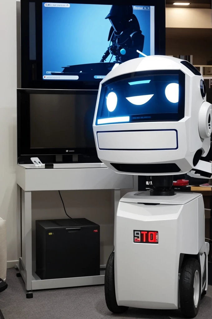 Robot with a screen on its face and helps doing your homework