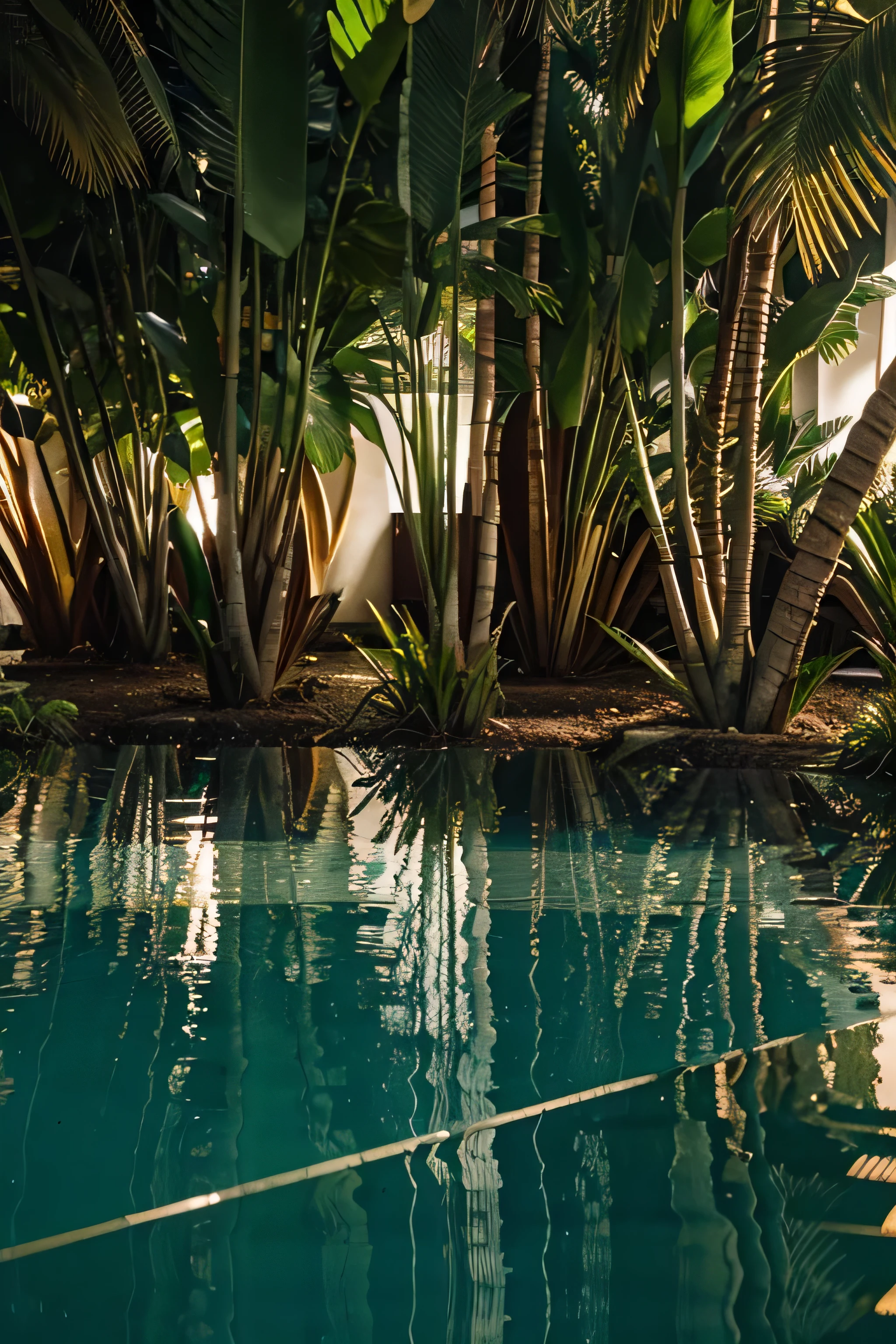Mystical Reflections abstract palm leaves