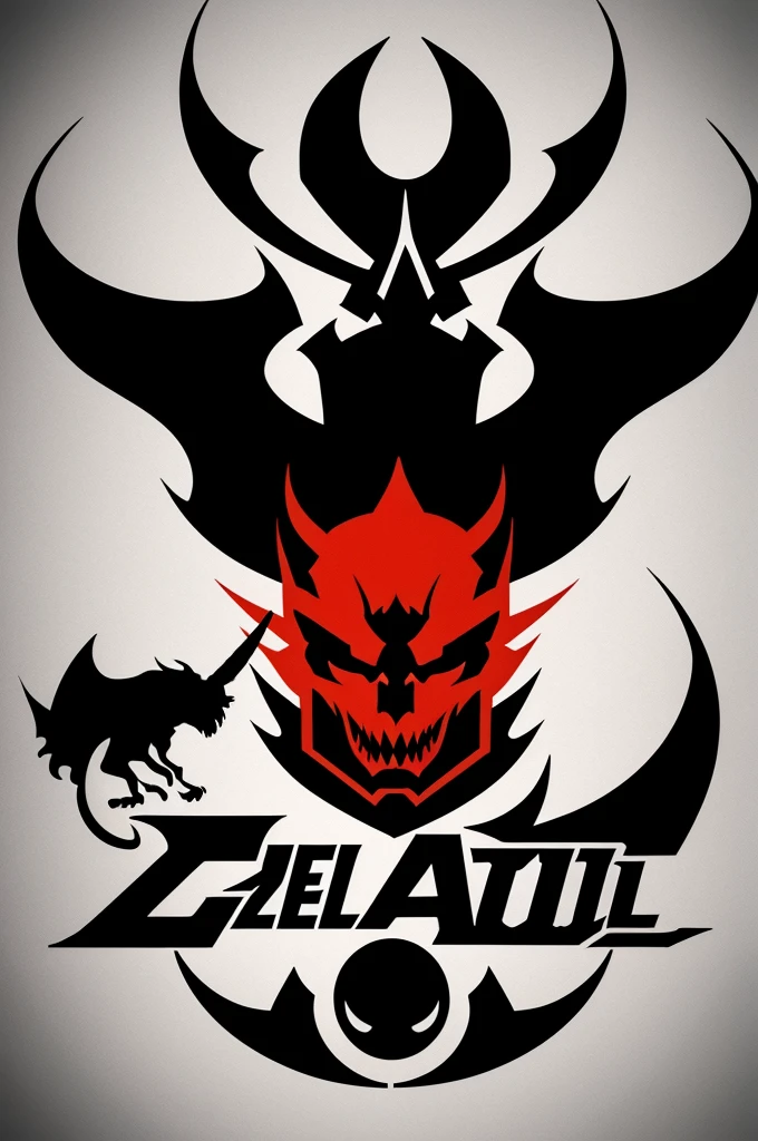 Create me a 2D logo of a Devil and underneath it have the letters "Squad Xs"