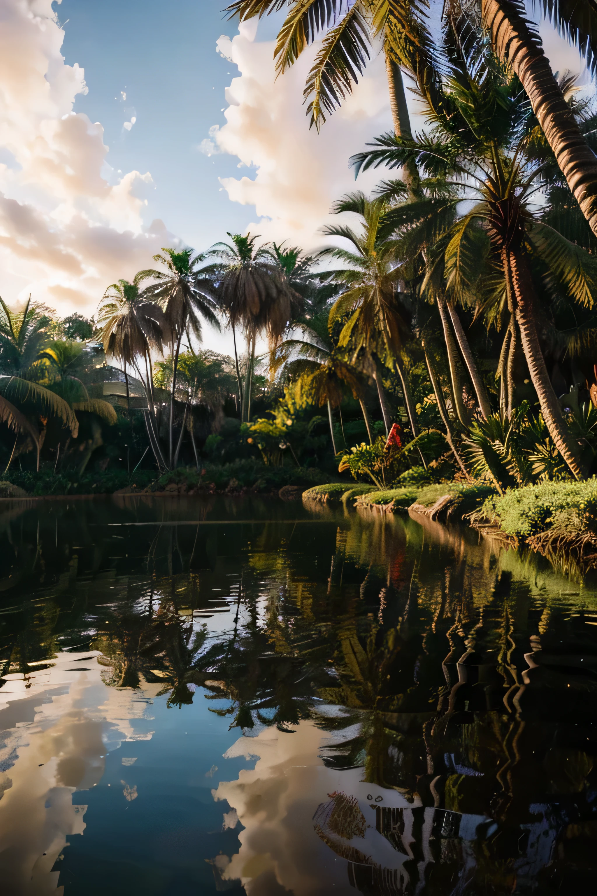 Mystical Reflections abstract palm leaves