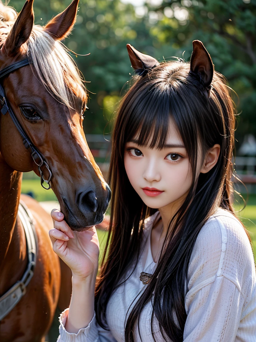 Zerg Queen beautiful girl: Ranlinger, 18-year-old, (horse riding騎手:1.3), Messy Hair, Oil, romanticism painting, beautiful Perfect Face, Soft Skin, Perfect Face, Yasutomo Oka's painting style, Big Breasts, Add light purple and purple, Add Light Red, Intricate details, Splash screen, 8K resolution, masterpiece, (horse riding:1.8), Disheveled Hair, {(horse riding服, Formal Wear:1.8), riding:1.4}