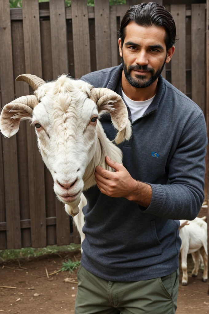 A man with goat