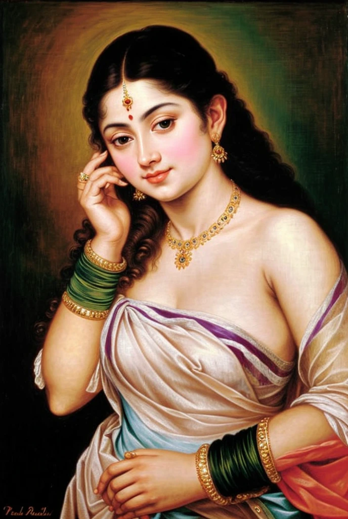 Beautiful Indian Woman, wearing saree, sari Beauty, gorgeous, Apsara, Maharani, royal queen woman, nymph from Hindu Mythology, Urvashi, matchless beauty, Highly detailed, Oil Painting by Peter Paul Rubens inspired by Raja Ravi Varma, Matchless beauty, captivating, gorgeous, heavenly beauty, celestial beauty, by Peter Paul Rubens, 13, realistic, hyper realistic, micro details, incredible artwork, insane details, ultra High resolution, 8k, 32k, acrylic on canvas, intricate, flawless, detailed, detailed face, detailed eyes, masterpiece, by Peter Paul Rubens, by Caravaggio, by William Adolphe bouguereau, perfect face, perfect body, beautiful art, realism, baroque, renaissance Art, highly textured, beautiful and detailed eyes, uhd, best quality, flawless art, detailed art,