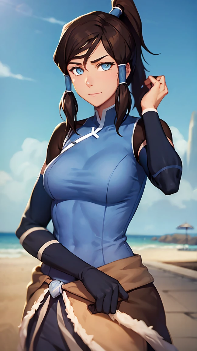 Korra dark akin woman ponytail