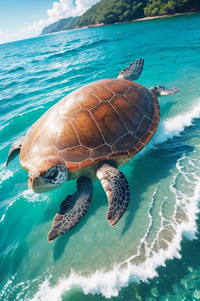 Turtle in the ocean from Moana 
