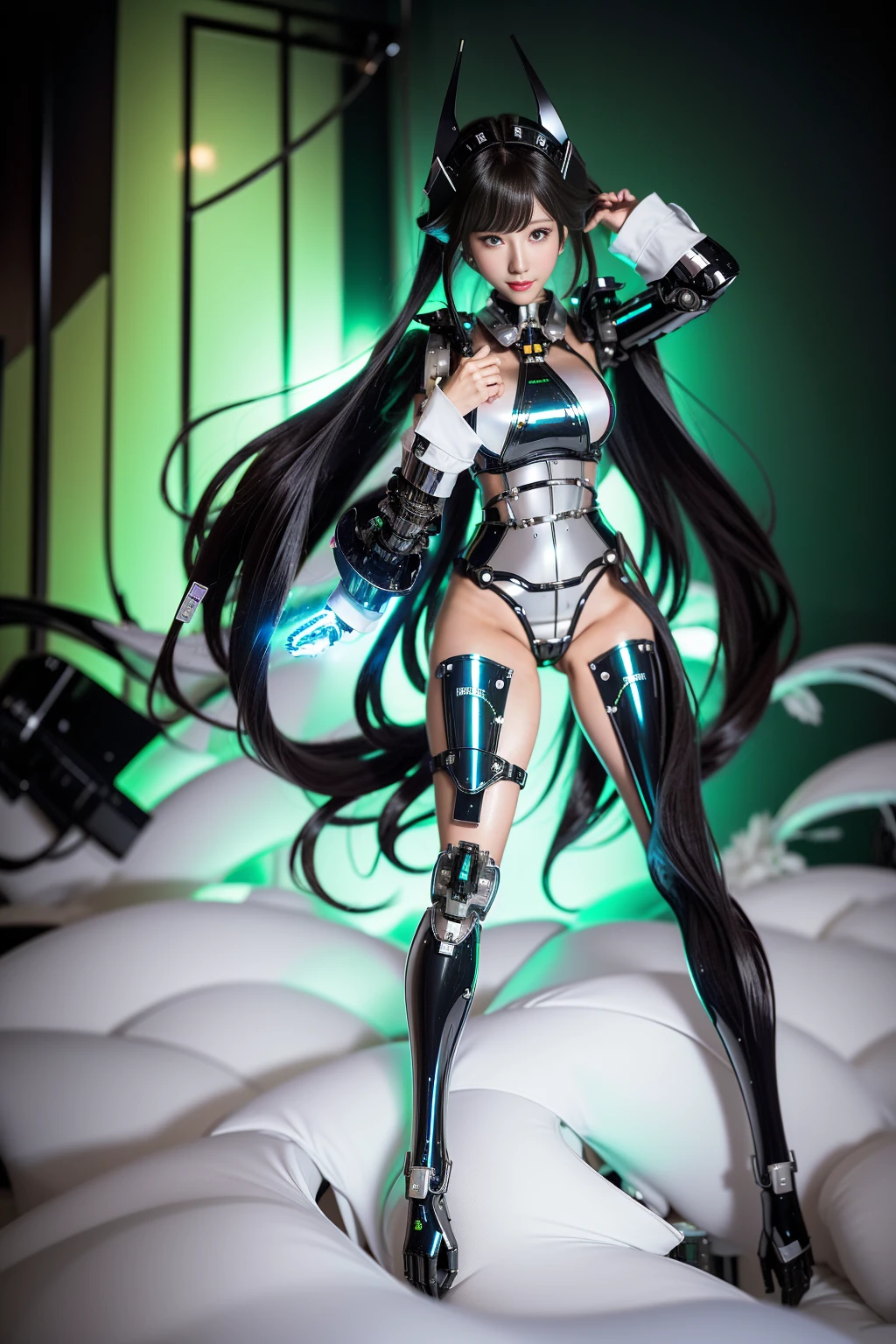 Super Detail, High Detail, high quality, best quality, High resolution,a robot maid,Beautiful female robot,beautiful clear face(Rain waves_haneame:1.5),mechanically constructed body,Maid style robot armor(Heavy machinery,future technology),high tech maid