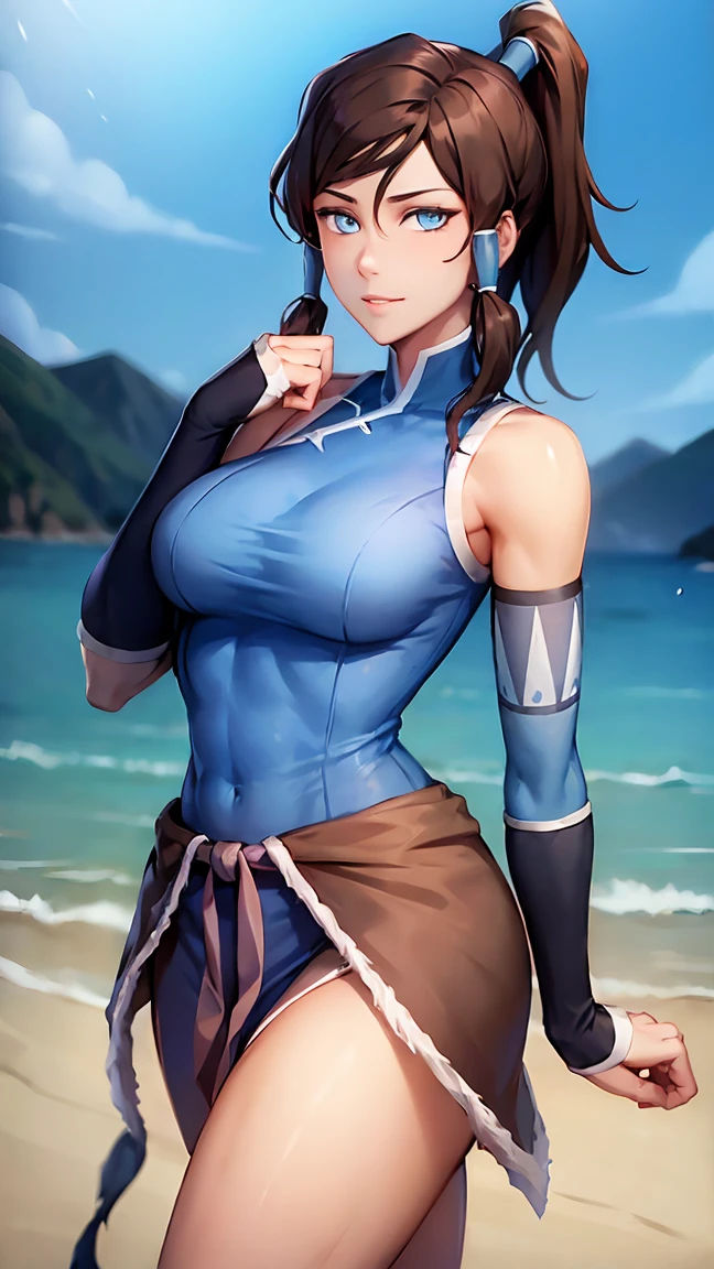 Sexy Korra dark akin  woman  ponytail 