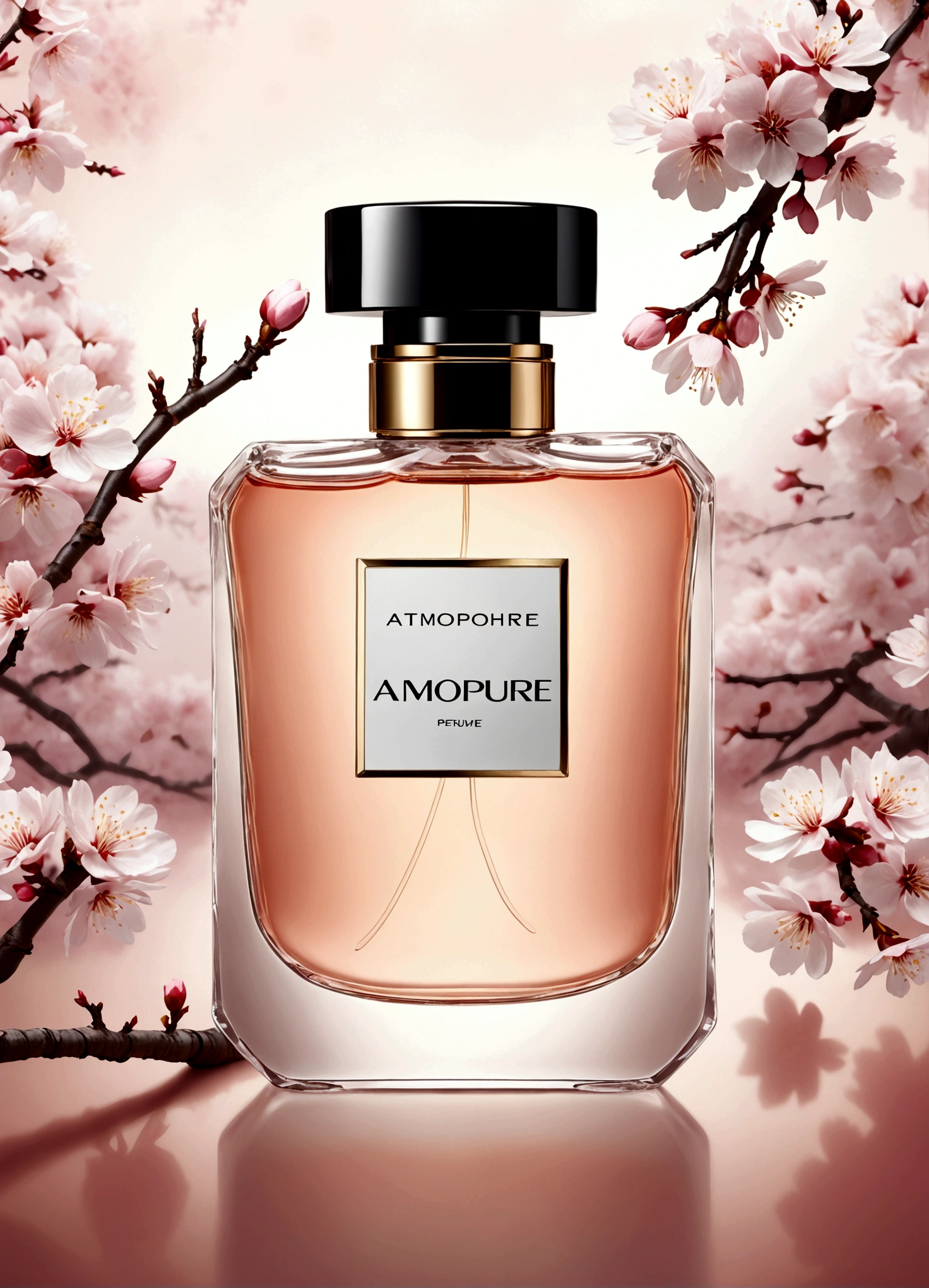 китайские perfume, atmosphere. perfume, perfume bottle, perfume, китайская atmosphere, design, atmosphere, Sakura on the background, sakura flowers flying