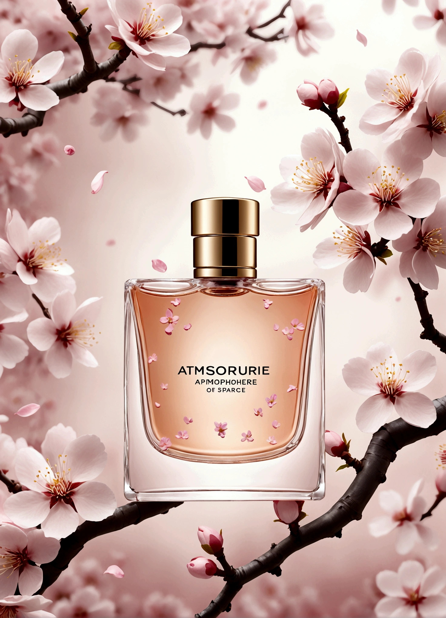 китайские perfume, atmosphere. perfume, perfume bottle, perfume, китайская atmosphere, design, atmosphere, Sakura on the background, sakura flowers flying 